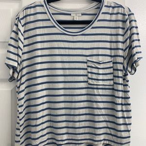 BP blue and white striped t-shirt with pocket